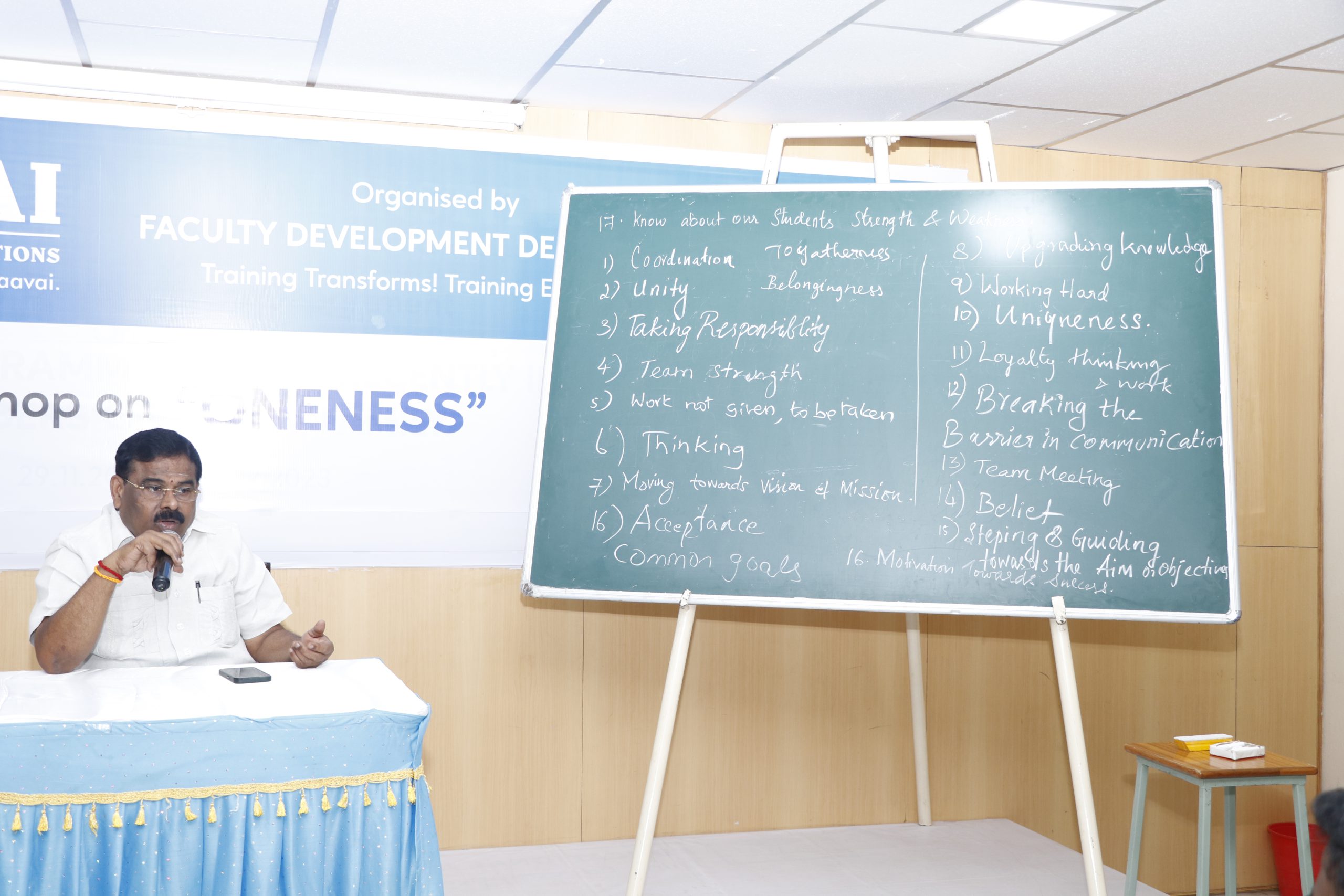 The Oneness Workshop was Organized by FDD